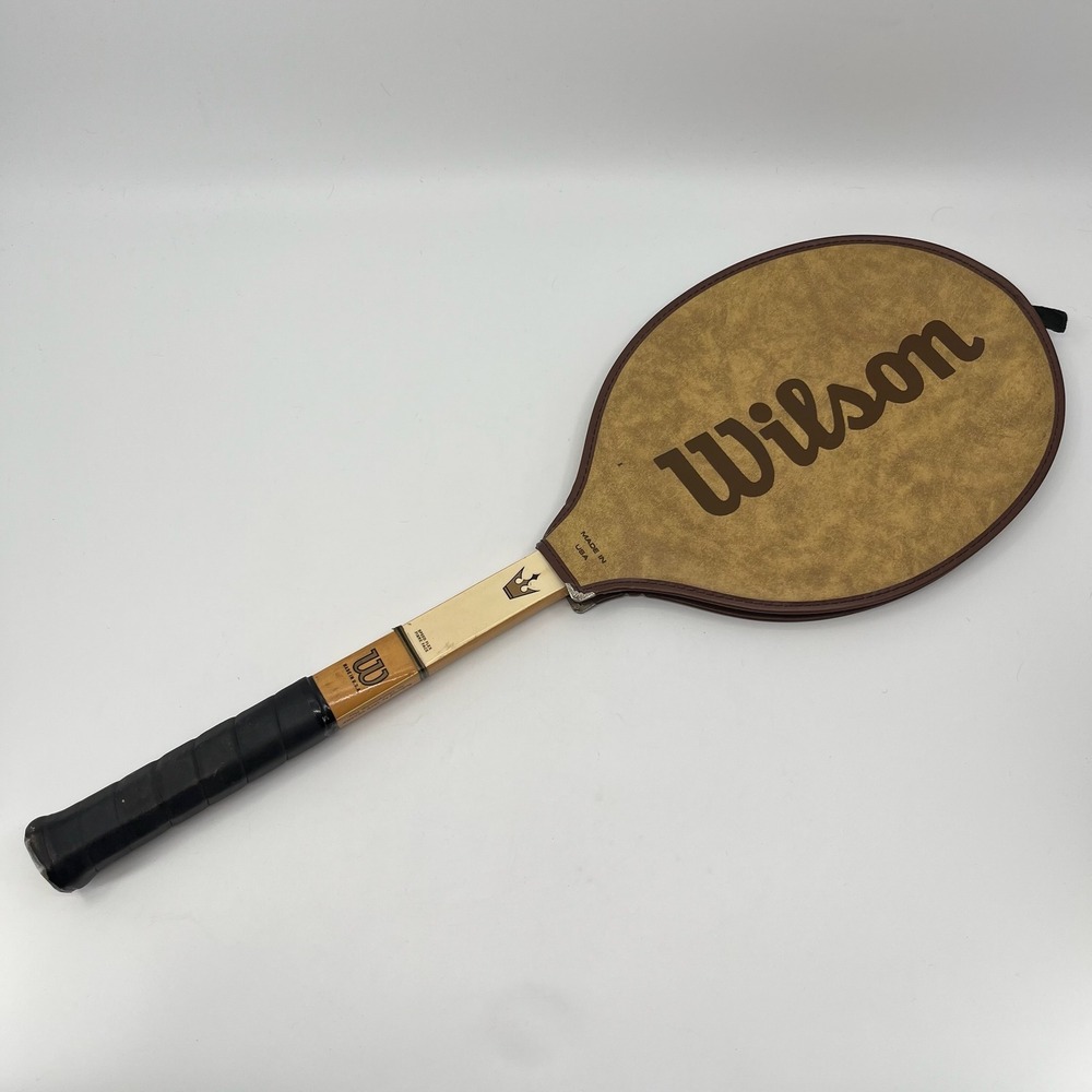 Vtg 70s Wilson Jack Kramer Autograph Tennis Racket Wood 4 5/8 Made in USA Cover